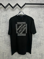 Louis Vuitton black short-sleeve T-shirt with rhinestone graphic on chest
