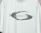 Balenciaga short-sleeve T-shirt in light mint with oval graphic logo print detail