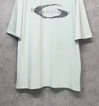 Balenciaga short-sleeve T-shirt in light mint with oval graphic logo print, lower front