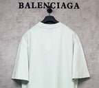 Balenciaga short-sleeve T-shirt in light mint, back view on hanger