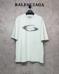 Balenciaga short-sleeve T-shirt in light mint with oval graphic logo print on chest