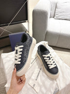 Dior unisex sneakers, navy-black with white laces and monogram-style side print