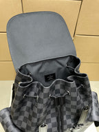 Louis Vuitton Damier-check backpack with drawstring top and open bucket interior