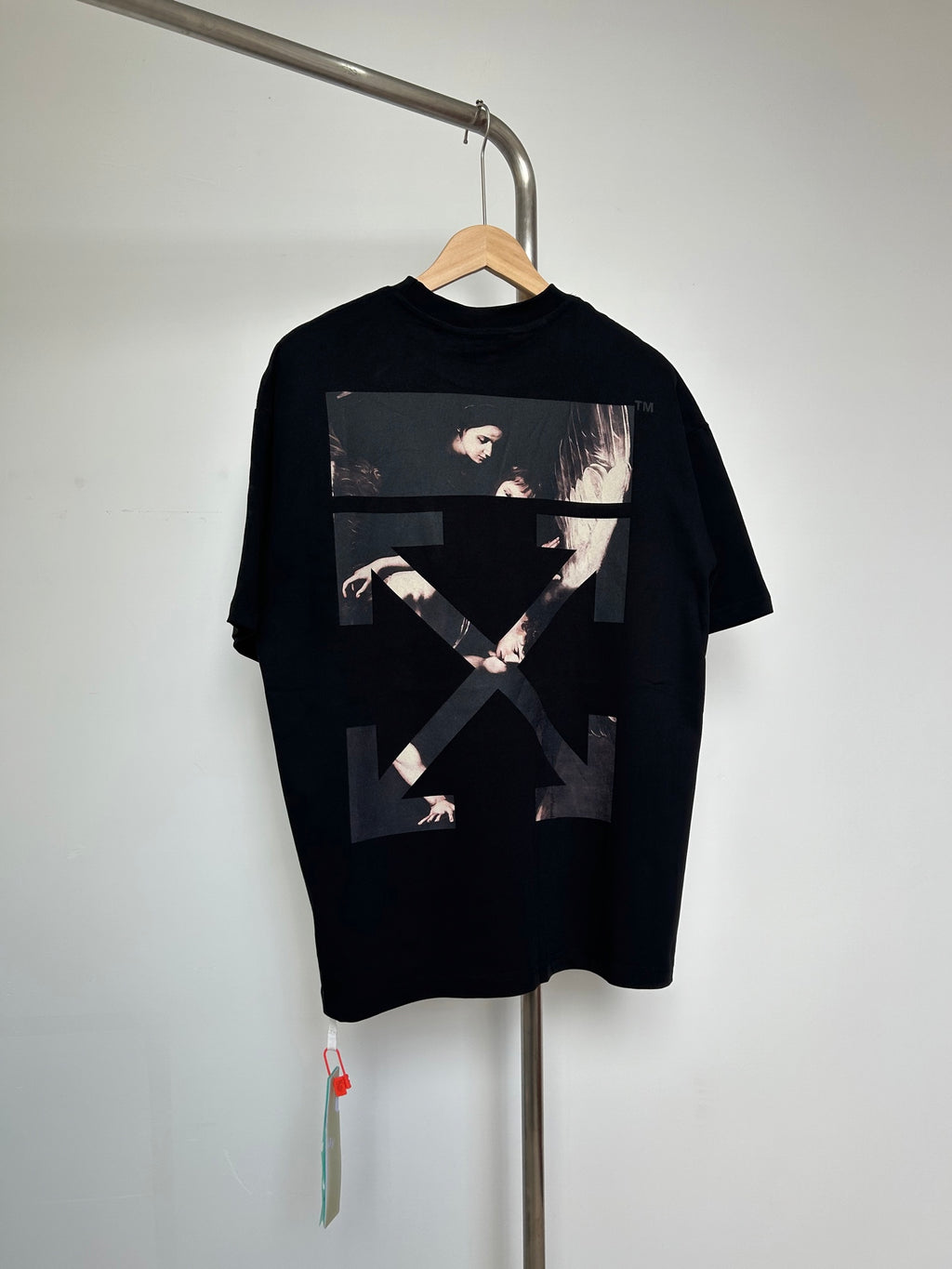 Off White black T-shirt with large back X graphic and crew neck