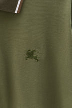 Burberry polo shirt chest logo on olive green fabric