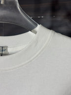 Short-sleeve T-shirt ribbed crewneck, white