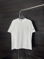 Short-sleeve T-shirt, white, Moncler chest logo patch
