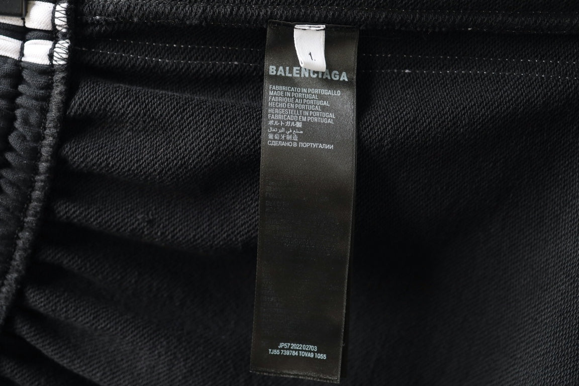 Balenciaga shorts with brand label tag inside waistband