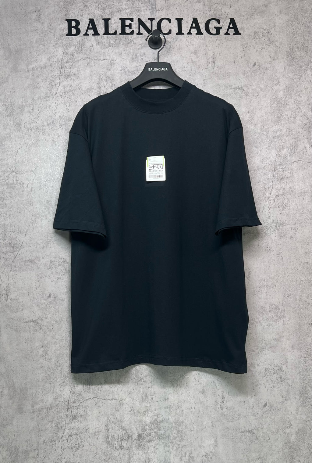 Balenciaga crew-neck short-sleeve T-shirt, dark, size tag 520 at chest