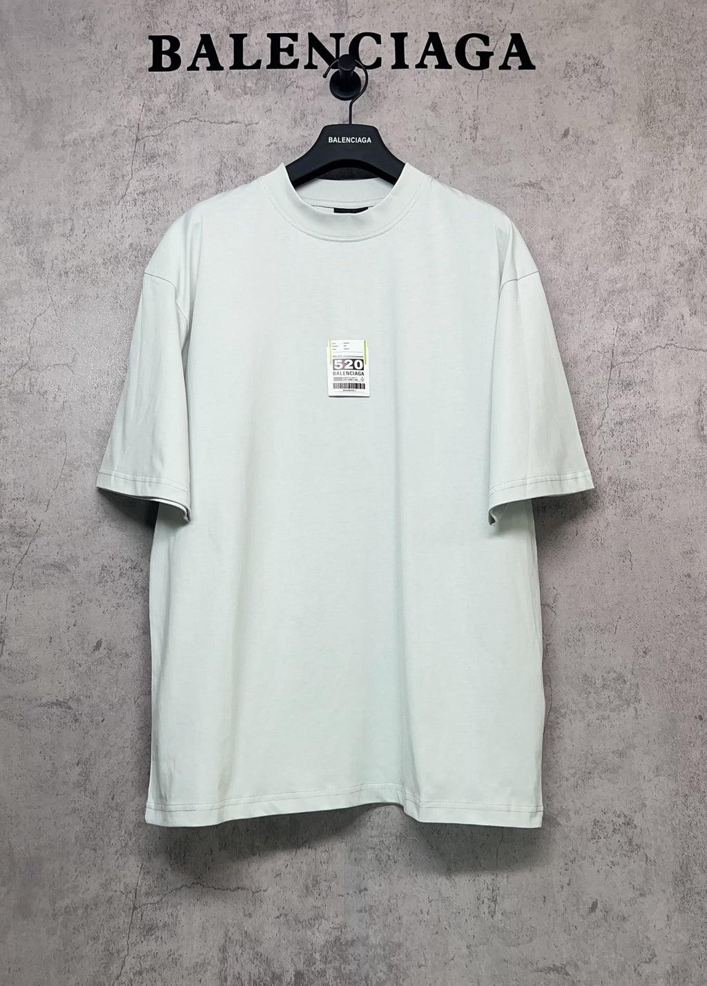 Balenciaga short-sleeve T-shirt in light white with crew neck and front size label
