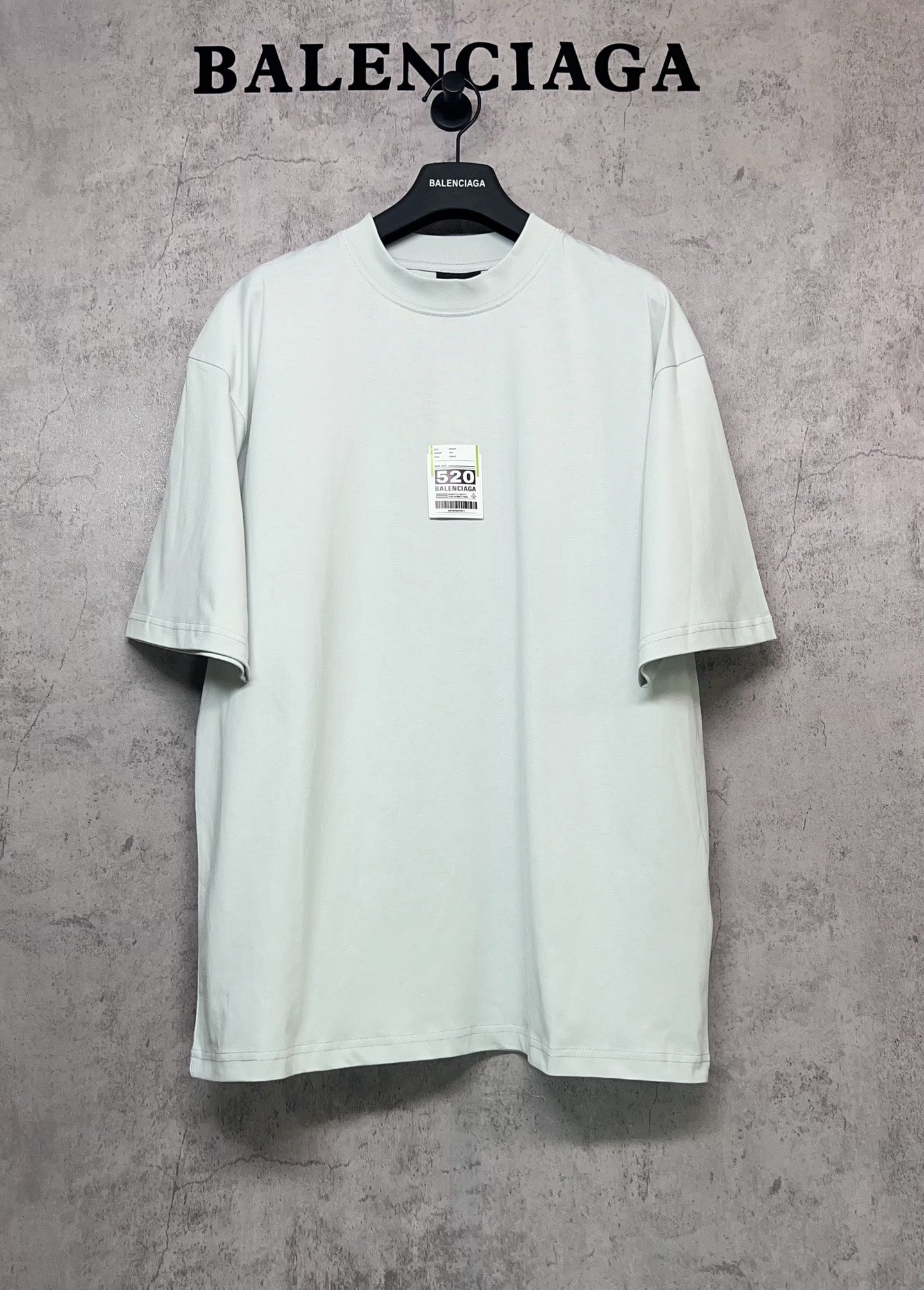 Balenciaga short-sleeve T-shirt in light white with crew neck and front size label