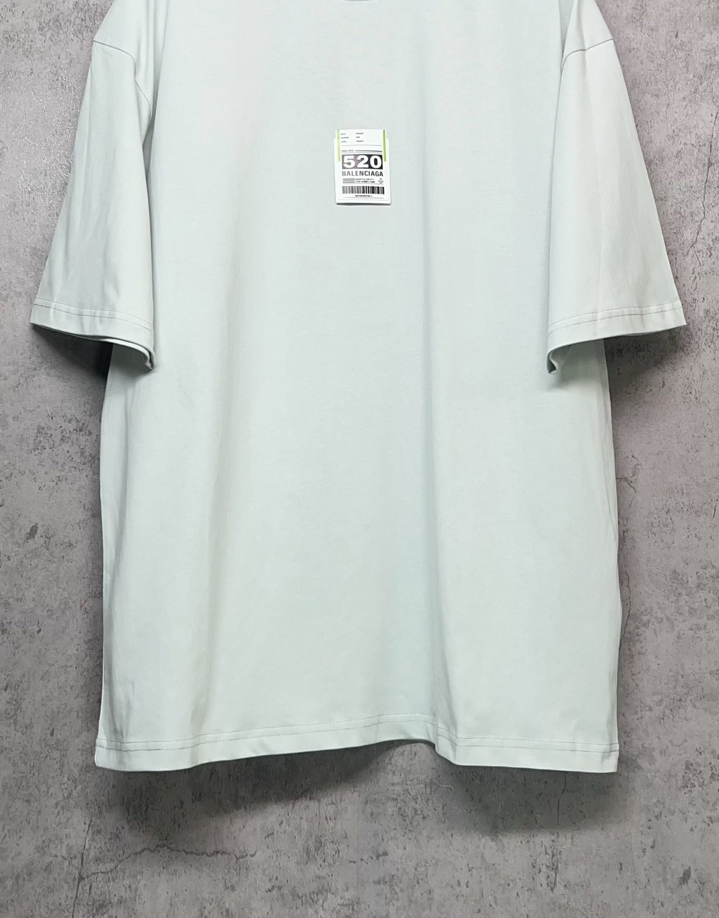 Balenciaga short-sleeve T-shirt front view with crew neck and hem