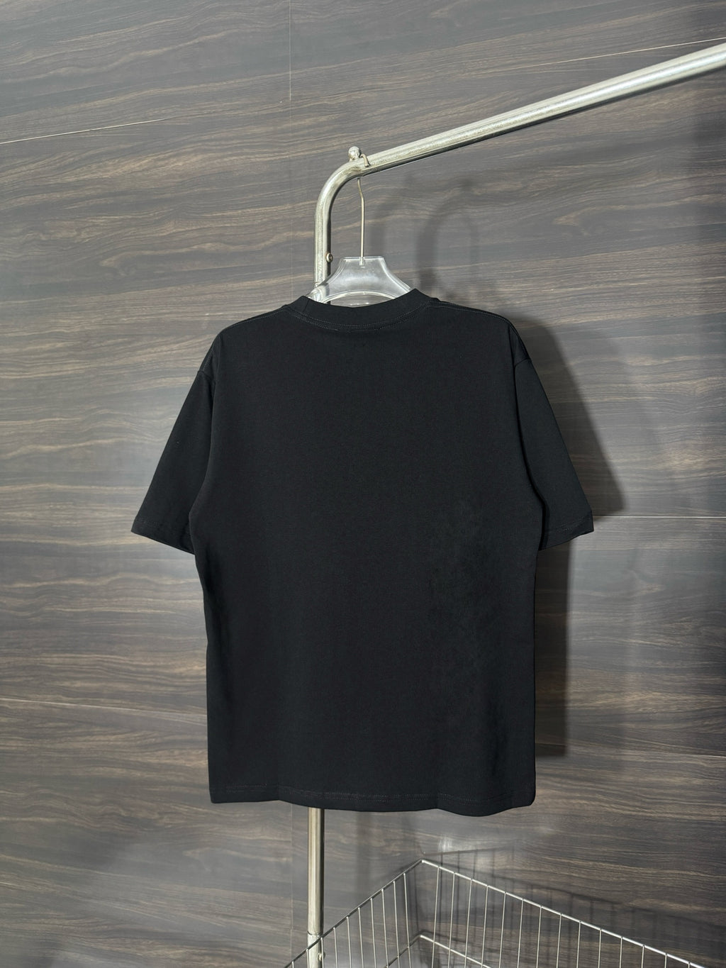 Black crewneck T-shirt, plain back