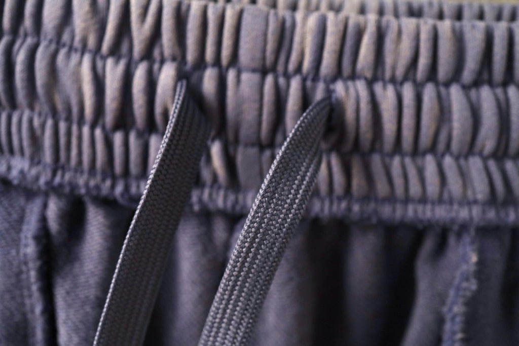 Balenciaga lavender shorts waistband with drawstring ties and elastic