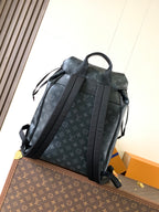 Louis Vuitton monogram backpack front view with two straps and top handle