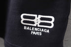 Balenciaga black shorts with white BALENCIAGA PARIS logo print