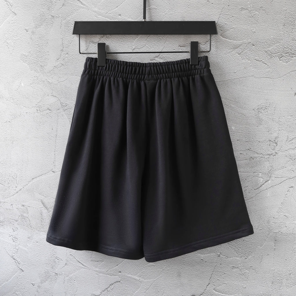 Balenciaga black drawstring shorts with relaxed wide legs