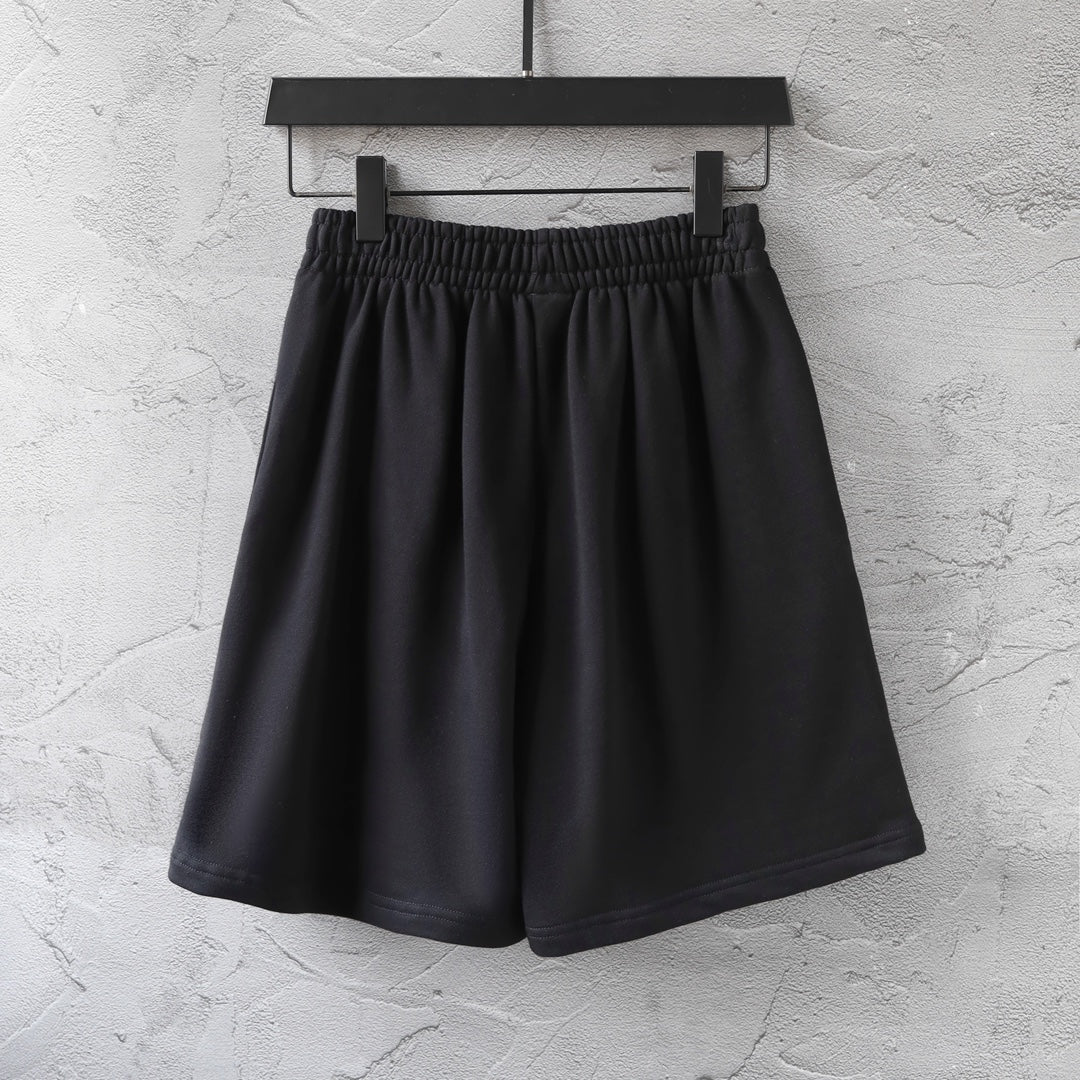 Balenciaga black drawstring shorts with relaxed wide legs