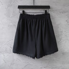 Black Balenciaga drawstring shorts with elastic waistband and gathered front