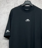 Balenciaga short-sleeve crewneck T-shirt with chest logo and sleeve logo