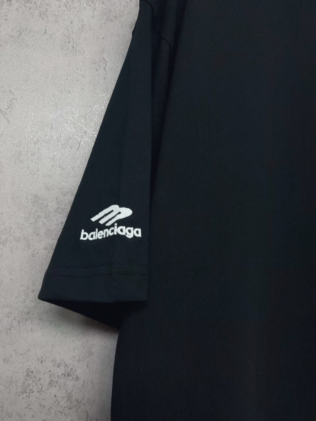 Balenciaga short-sleeve T-shirt side view with sleeve logo detail