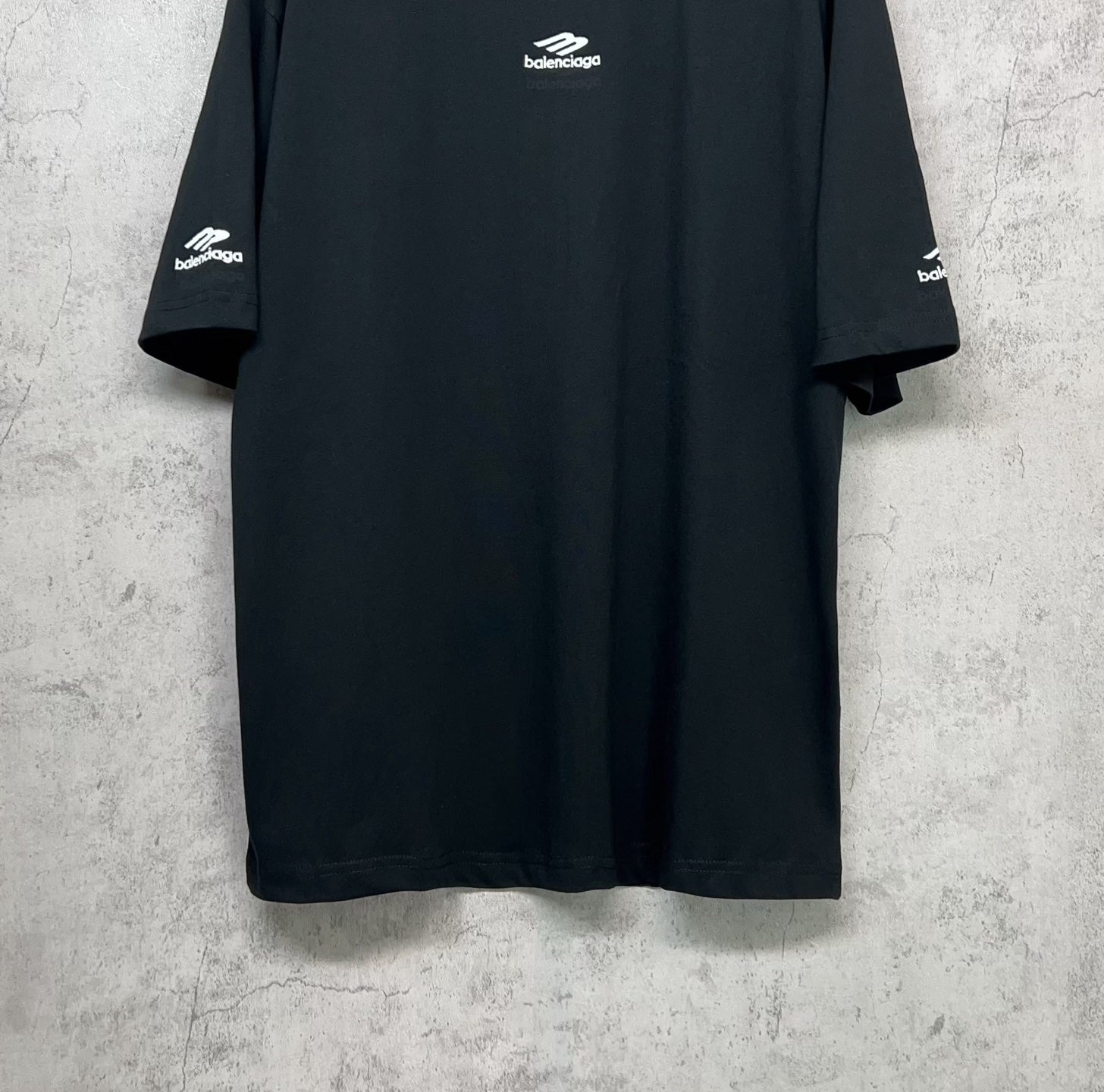 Balenciaga short-sleeve crewneck T-shirt front view with chest logo
