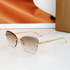 Bvlgari sunglasses with dark brown lenses and gold-tone metal frames.