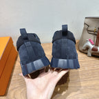 Hermes unisex dark blue sneakers, heel tab and cushioned back collar