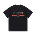 Black Gucci short-sleeve T-shirt with front Gucci logo print