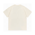Plain cream short-sleeve T-shirt, back view