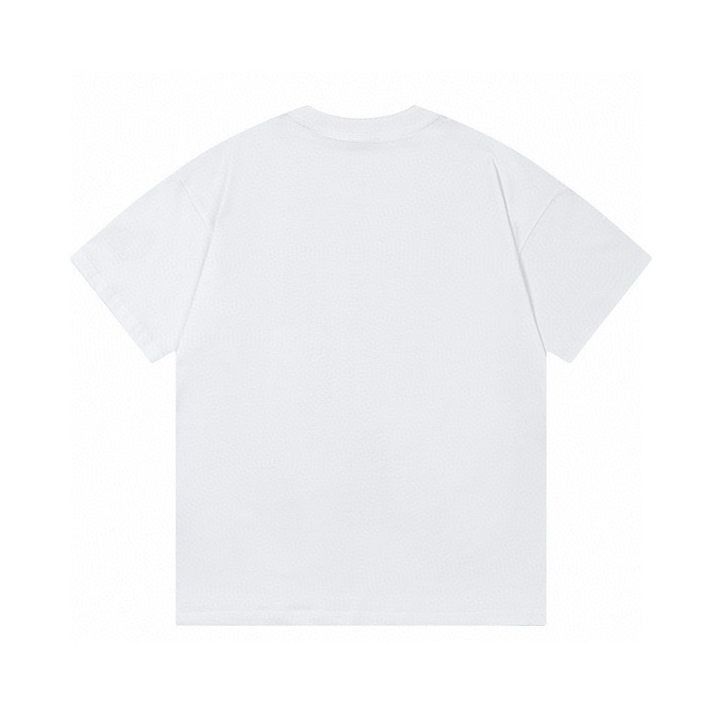 White Gucci T-shirt, plain back view with crew neck and short sleeves