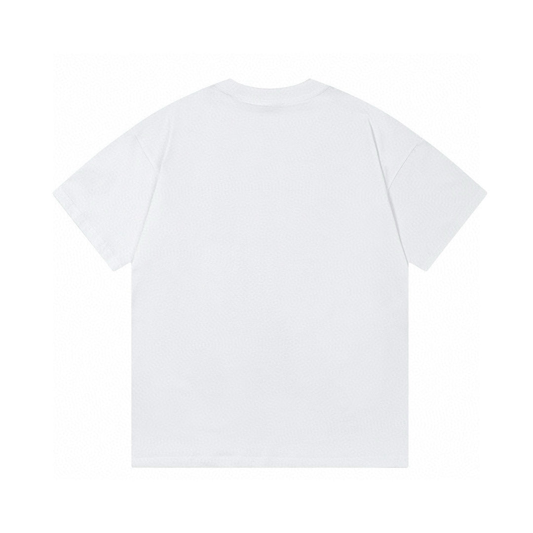 White Gucci T-shirt, plain back view with crew neck and short sleeves