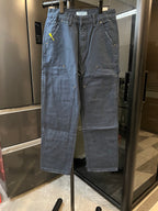 Prada denim cargo pants, light blue wash, button waist with side pockets and stitching