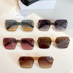 Assorted Celine sunglasses display with brown, amber, purple and pink lenses