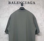 Balenciaga crewneck T-shirt back view, dark gray-green, short sleeves