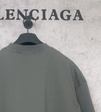 Balenciaga crewneck T-shirt upper back detail, dark gray-green