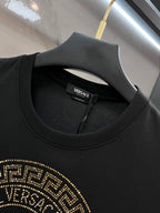 Versace black T-shirt neckline with inner brand label
