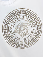 Versace white T-shirt front logo medallion with gold-tone detailing
