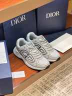 Dior ladies sneakers, light gray leather-look uppers with sporty paneling