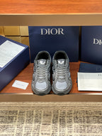 Dior ladies grey lace-up sneakers with chunky rubber sole