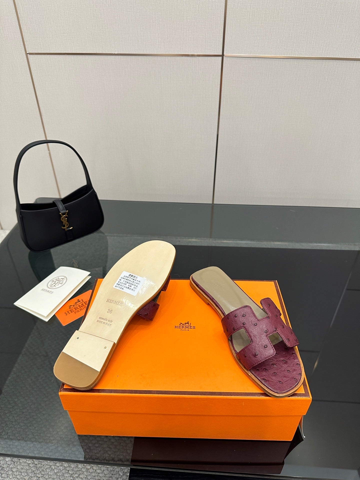 Hermes ladies sandals in purple suede, beige insoles and slip-on strap design