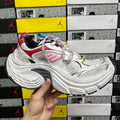 Balenciaga unisex sneakers, white with red and pink accents, chunky black sole