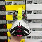 Balenciaga sneakers outsole, black tread with pink and white pods, chunky profile