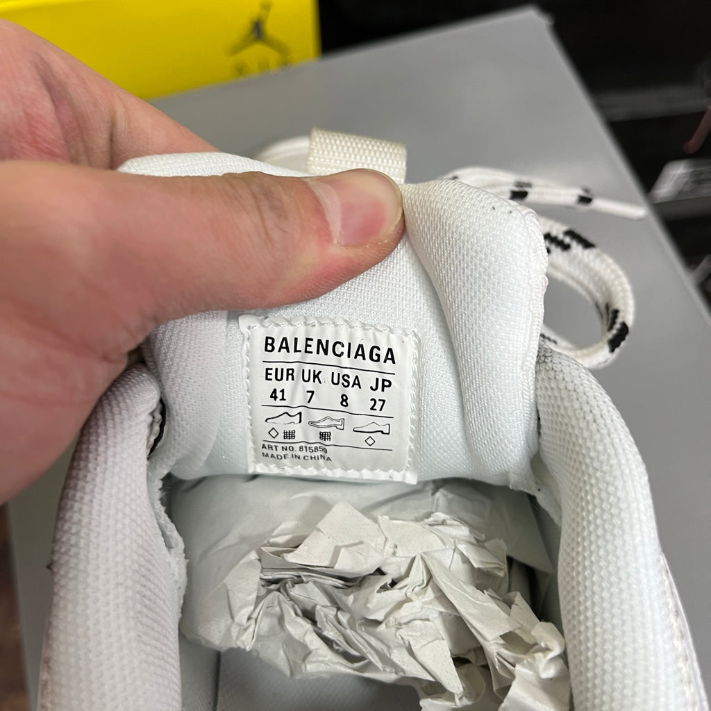 White insole label inside collar: BALENCIAGA size chart (EUR/UK/US)