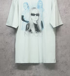 Balenciaga white T-shirt full front with Nicole graphic portrait and sunglasses