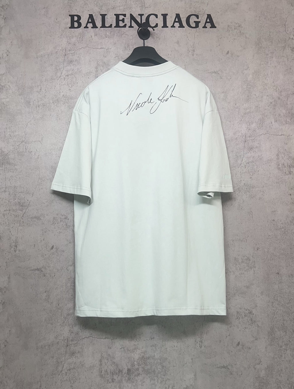 Balenciaga white T-shirt with handwritten signature print on back