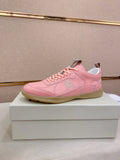 Burberry pink low-top sneakers with lace-up front and beige logo detail