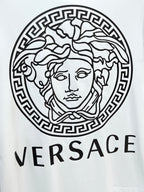 White Versace T-shirt with large Medusa emblem and VERSACE word