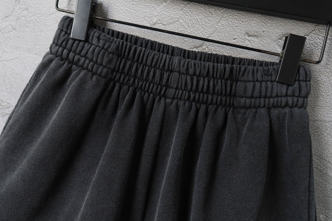 Balenciaga dark shorts with elastic waistband and gathered pleat detail