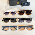 Assorted set of six Versace sunglasses with white, tortoiseshell, black, blue, and purple frames